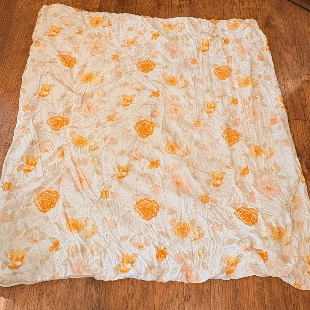 Vintage Marcielo Floral Quilt Set White Orange Full/Queen + 2 Shams